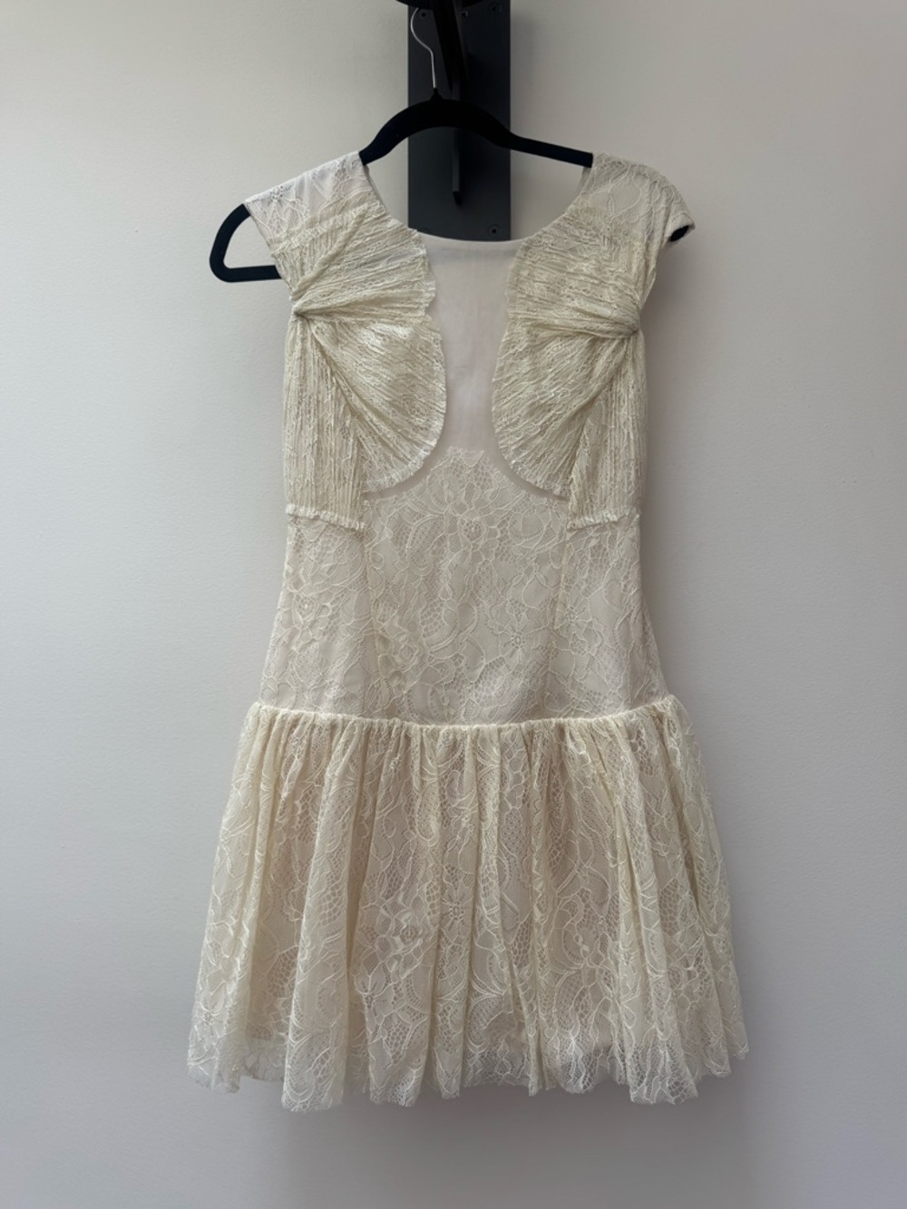 NWT Ivory Lace Fit-and-Flare Dress with Pleated Bodice Detail - Ark & Co